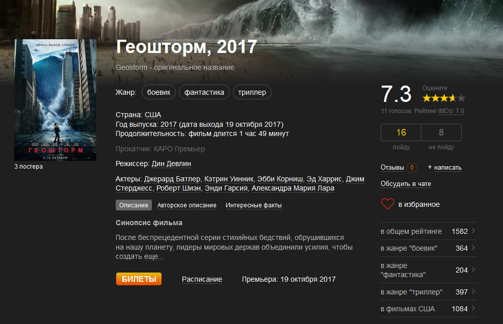 Геошторм, 2017