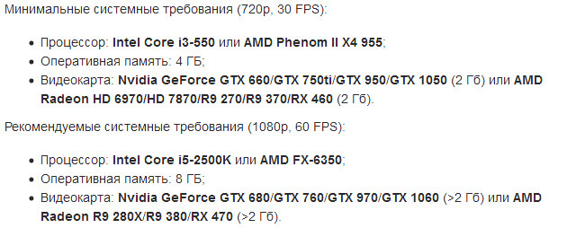 Системные требования For Honor