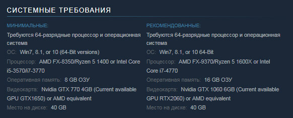 системные требования Wolfenstein Youngblood
