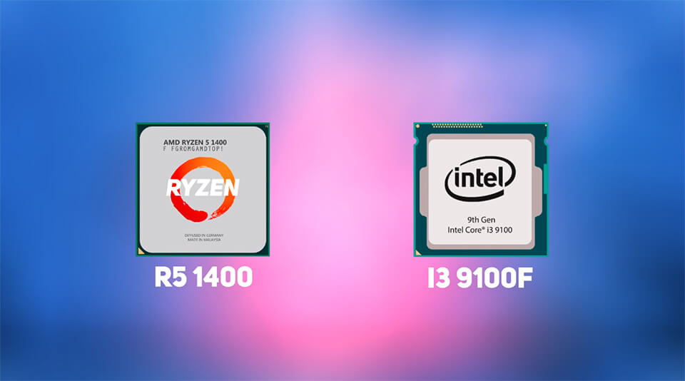Начальный игровой уровень Ryzen 5 1400 и i3 9100F