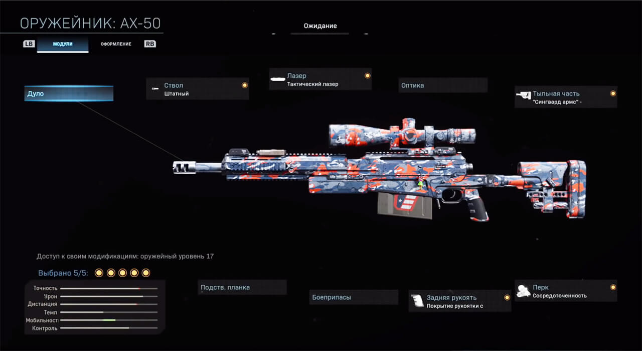 Настройка снайперки AX-50