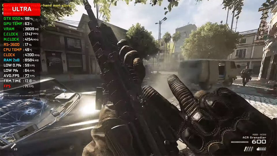 CoD Modern Warfare 2 Remastered на 1050 Ti