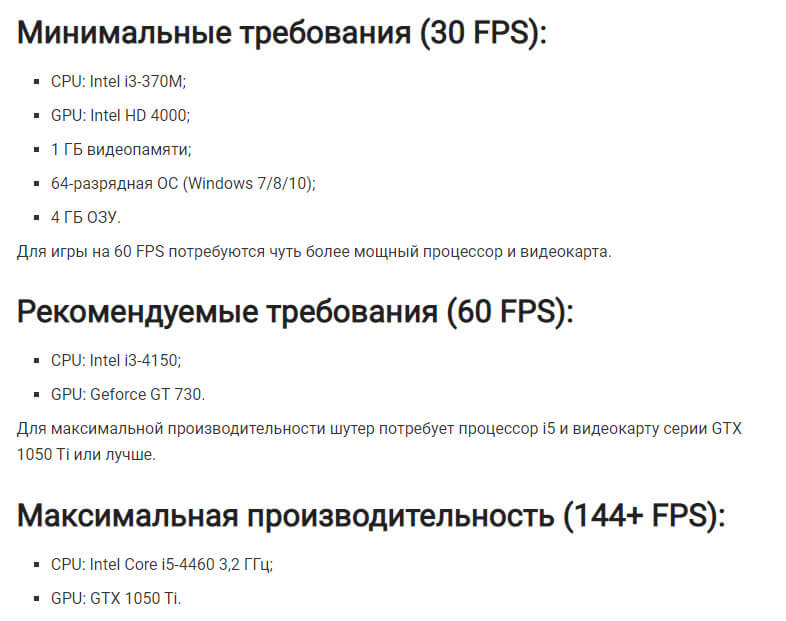 Valorant системные требования