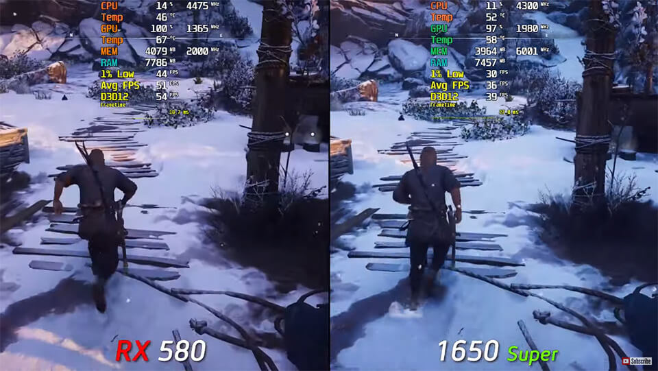 GTX 1650 Super protiv RX 580 v 2021 godu