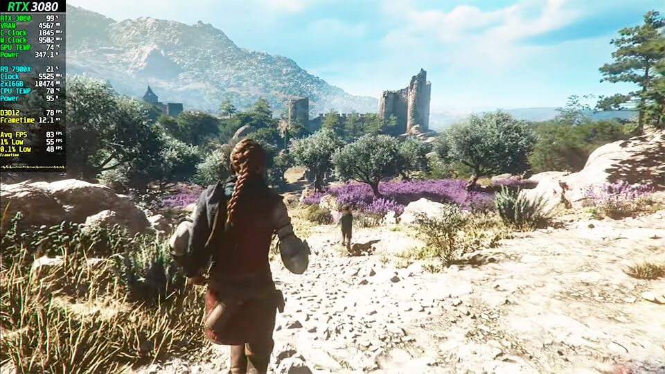 A Plague Tale Requiem na RTX 3080 12GB - 1080p, 1440p, 2160p
