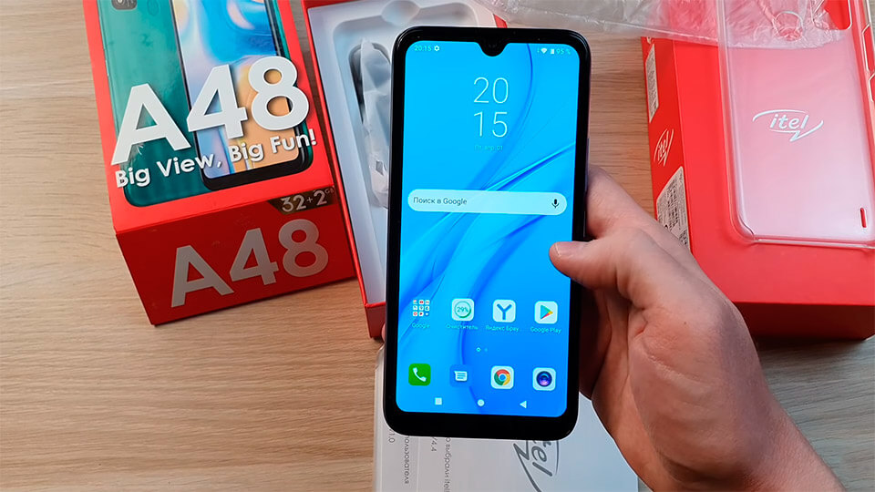ITEL A48 obzor smartfona za smeshnye 7000 rublej