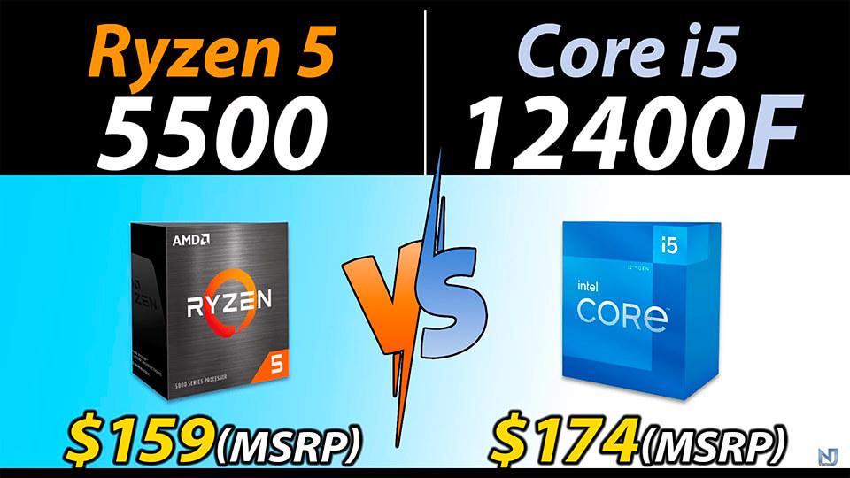 Ryzen 5 5500 protiv i5-12400F u kogo 6 jader 12 potokov luchshe