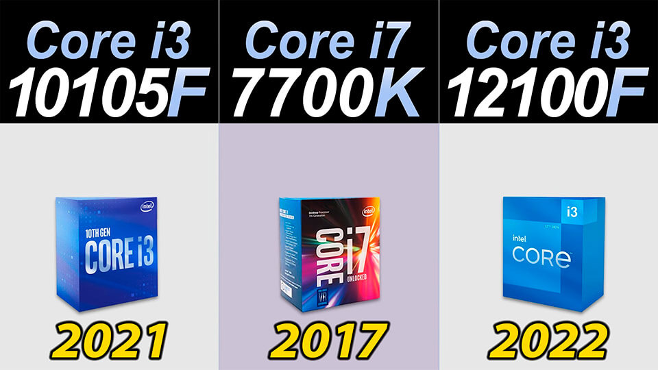 i7-7700K protiv i3-10105F protiv i3-12100F kakova raznica i v kakuju storonu