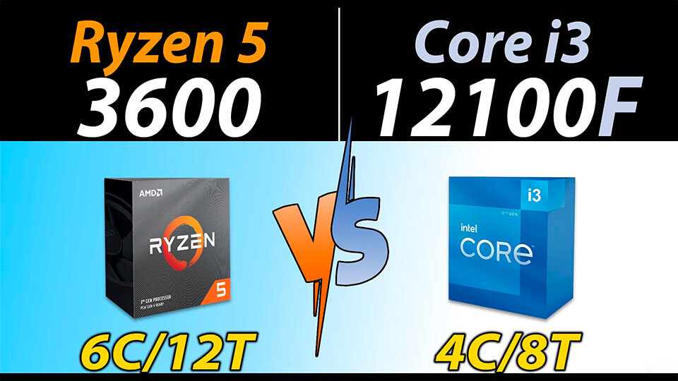 Ryzen 5 3600 protiv i3-12100F dlja videokart RTX 3080 i RTX 3060