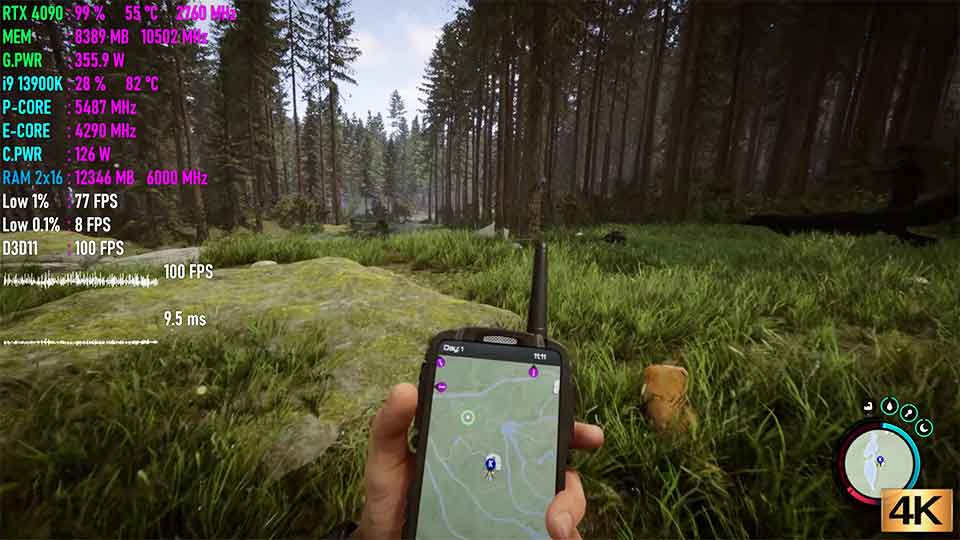 Sons Of The Forest na RTX 4090 i i9 13900K v 4K