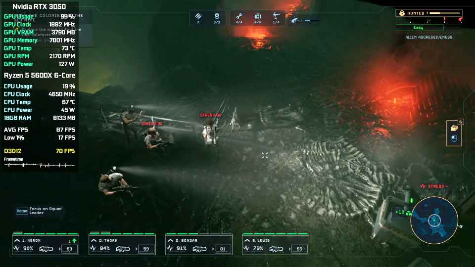 Test Aliens Dark Descent RTX 3050