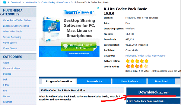 zagruzhaem sebe K-Lite Codec Pack