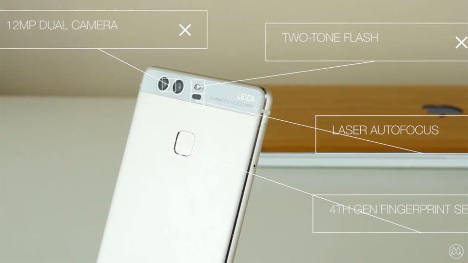 Huawei P9 элементы на тыльной стороне